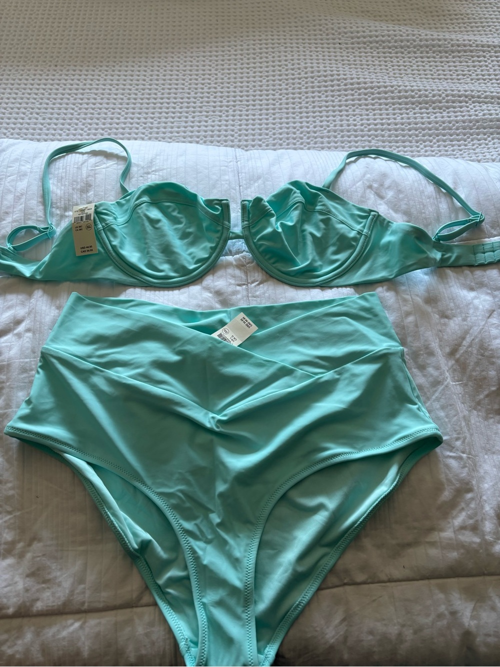 aerie Mint Green High-Waist Bikini Set